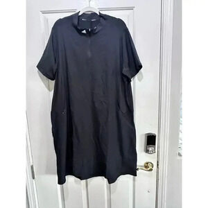 Adidas Black Short Sleeves Quarter-Zip Athletic Dress‎ Size 2X